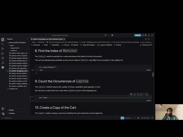 Python List Methods | Build a Shopping Cart