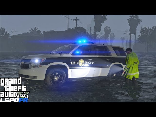 GTA 5 North Carolina Highway Patrol Enforcing A Curfew During A Blackout Caused By A Hurricane