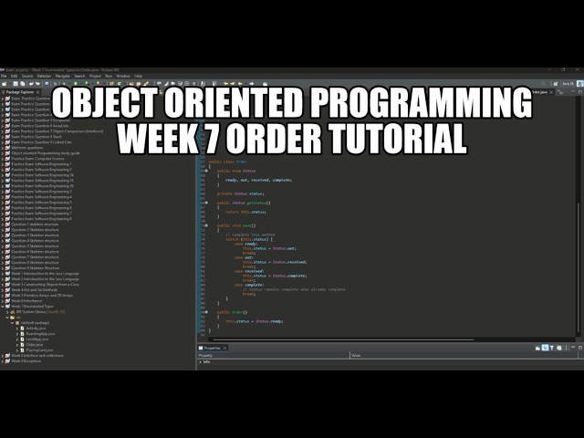 Object oriented programming week 7 Order tutorial