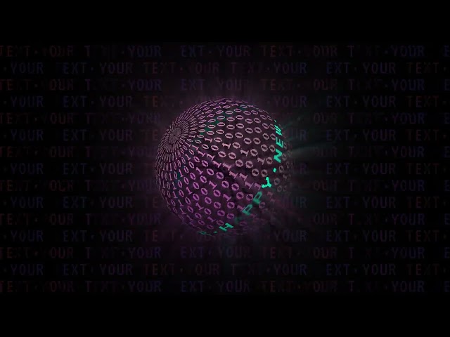 Happy New Year Cyber Matrix Sphere 4K Template After Effects Transparent Animation