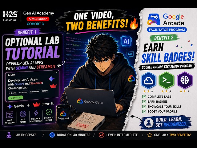 ONE LAB, TWO BENEFITS! 🔥 Gemini + Streamlit (GEN AI APAC) & Google Arcade Skill Badges