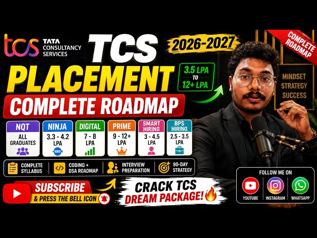 TCS 2027 Complete Placement Roadmap | NQT, Ninja, Digital, Prime, Smart Hiring Syllabus DSA Coding