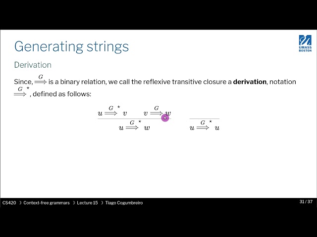 CS420   15   05  Formalizing grammars