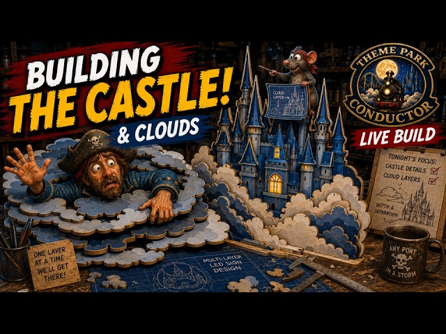Building the Castle & Clouds! | Theme Park Conductor Sign | Live Build Series