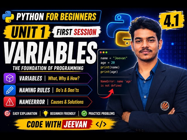 Python Variables Explained | Naming Rules & NameError | Python Programming Complete Course #4.1