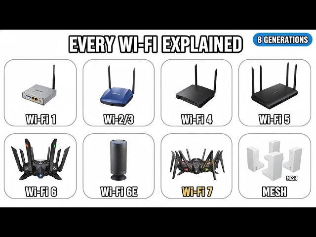 Every Wi-Fi Generation Explained (Wi-Fi 1 to Wi-Fi 7)