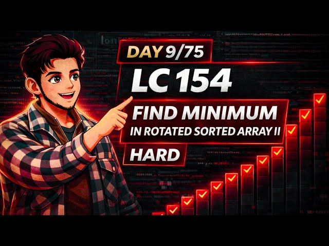 LC 154 Find Minimum in Rotated Sorted Array II | Binary Search HARD | Explained