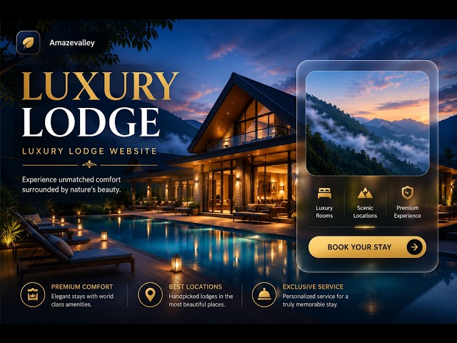 Build This Stunning Luxury Resort Website in Flutter (Glassmorphism & Scroll Effects) || Amazevalley