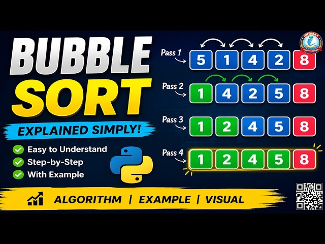 Bubble Sort Algorithm in Python | Step-by-Step Explanation with Example | Data Structures