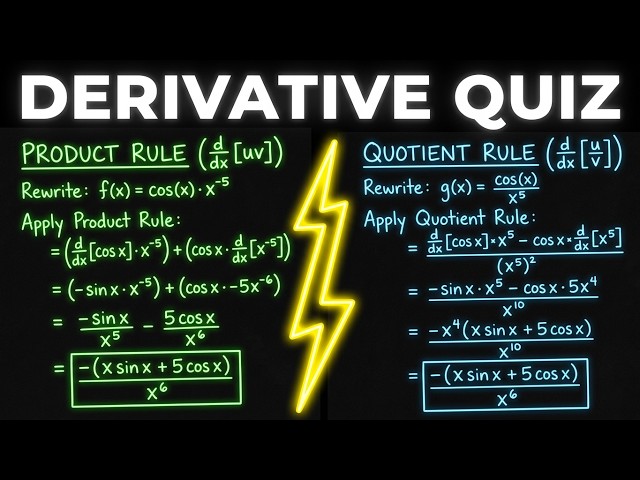 Can You Solve These 3 Product/Quotient Rule Derivatives??