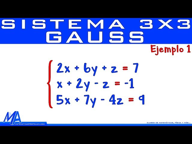 Solution of a 3x3 system using the Gauss method | Example 1