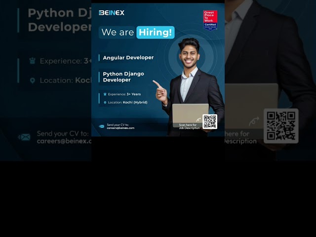🚀 BEINEX is Hiring | Angular & Python Django Developers | Hybrid Jobs in Kochi! #job #shorts #career