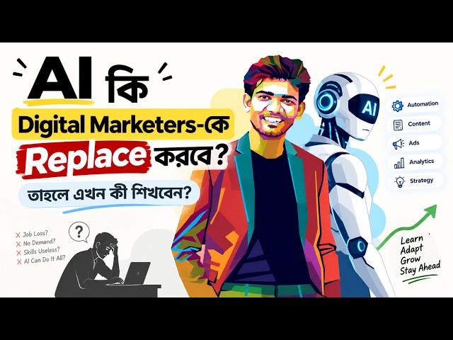 AI কি Digital Marketers-কে Replace করবে? তাহলে এখন কী শিখবেন?