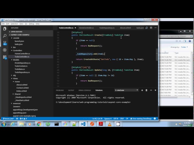 ASP.NET Core Tutorial - Lesson Two - Part Seven