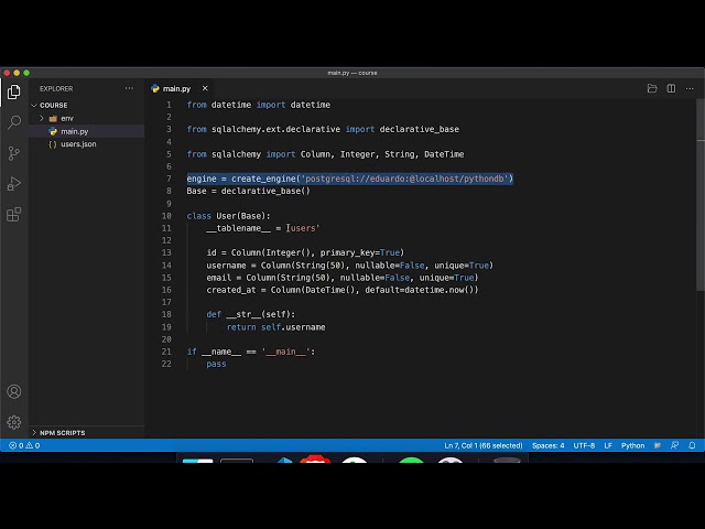 Mini Curso SQLAlchemy con Python 1  Crear Modelo