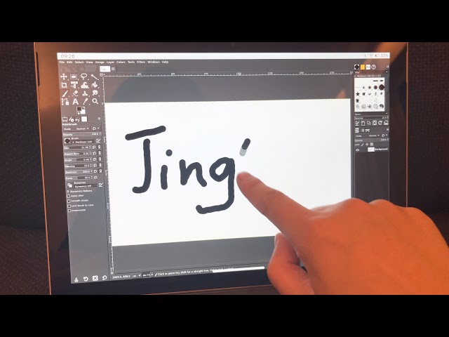 GIMP on JingOS v0.8 Surface Pro 6