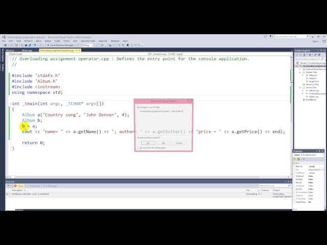 Overloading assignment operator in c++