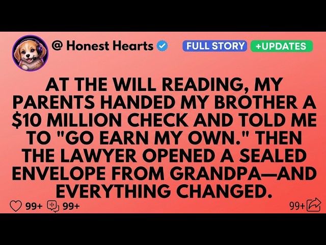 At The Will Reading, My Parents Gave My Brother $10 Million And Told Me To 'Go Earn My Own ' The