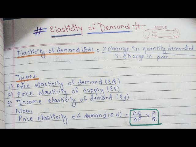 Class11||Elasticity of Demand||Exercise and solution||Business Math||NEB