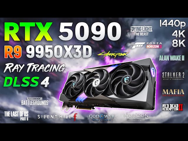RTX 5090 32GB + Ryzen 9 9950X3D - Test in 12 Games | 1440p | 4K | 8K |