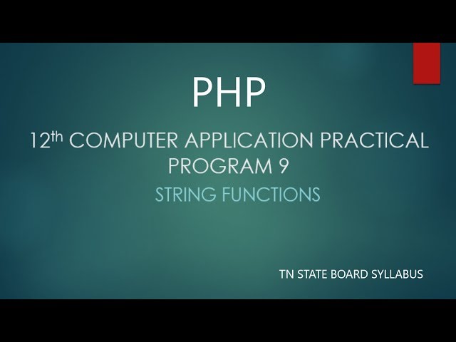 STRING FUNCTIONS PROGRAM 9 || 12th COMPUTER APPLICATION PRACTICAL || TN GOVERNMENT SYLLABUS
