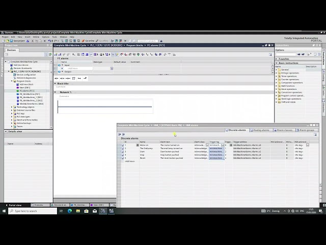Siemens PLC Tutorial – Alarms & Fault Logic (Mini Machine Part 3)