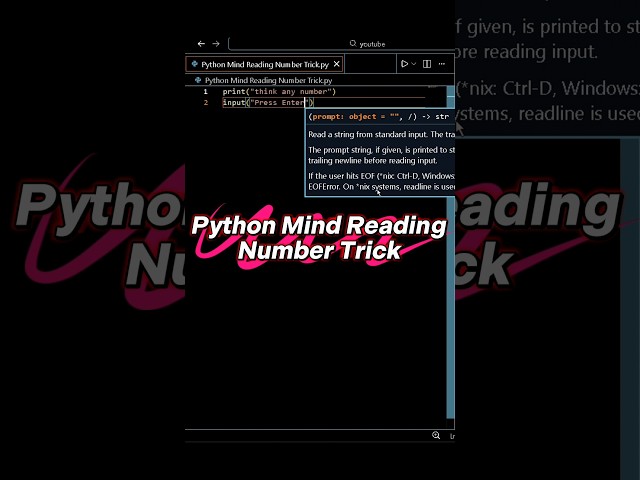 This Python Code Reads Your Mind 🤯 | 100 Days Python Challenge Day 12 #shorts #shortsfeed