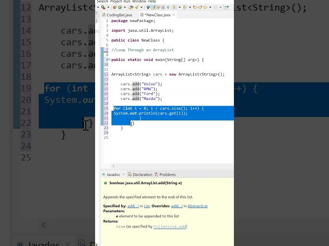 loop through an arraylist java #shorts