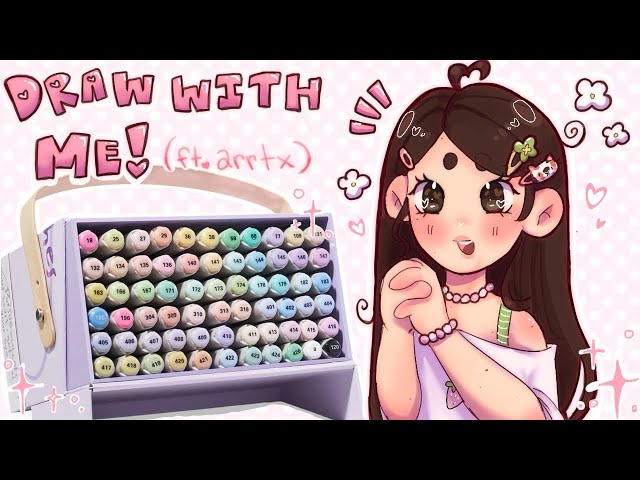 draw with me using pastel alcohol markers !!🍥🍓​(ft. arrtx :3 )