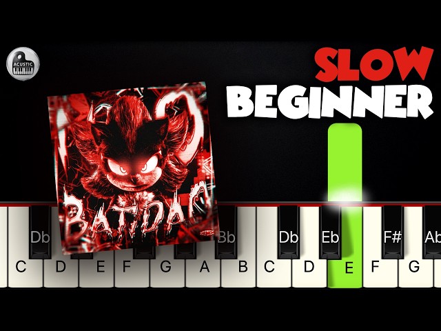 NO BATIDÃO - ZXKAI | SLOW BEGINNER PIANO TUTORIAL by Betacustic