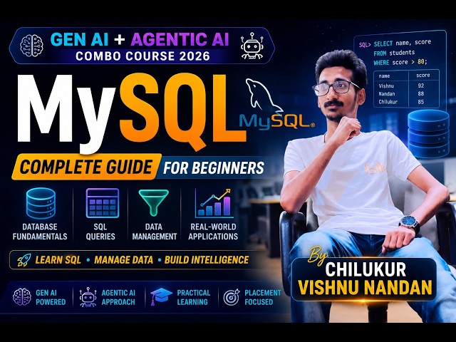 🗄️ MySQL Complete Course 2026 | CREATE DB, CREATE TABLE, WHERE, AND, OR, NOT & ORDER BY