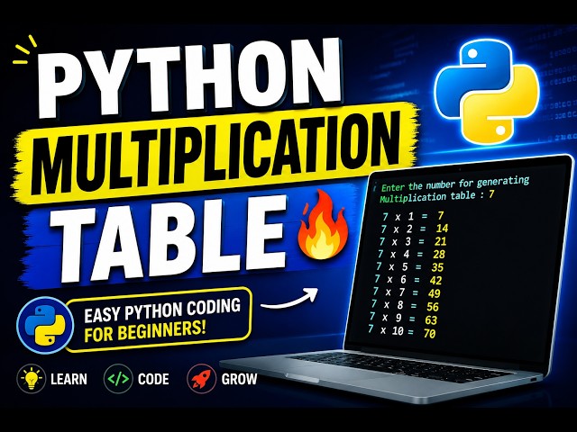 🎬Make a Multiplication Table in Python | Easy Python Coding for Beginners 🐍