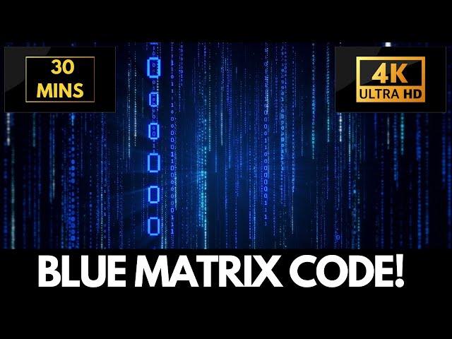 The Matrix BLUE Binary Falling Rain Code Screensaver | 3 Hours Screensaver & Live Wallpaper HD 4K!
