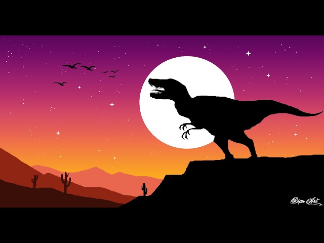 How to  Draw in Ms Paint | Ms Paint Drawing | paint in computer | Dinosaur Scenery Drawing