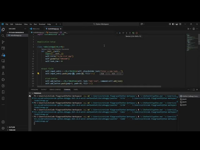 Simple To-Do List App in Python using Customtkinter