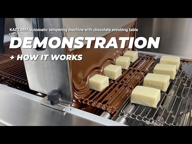 Demonstration of Automatic tempering machine with enrobing table | KADZAMA