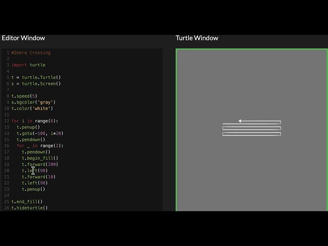 Zebra Crossing #python #turtle #programming
