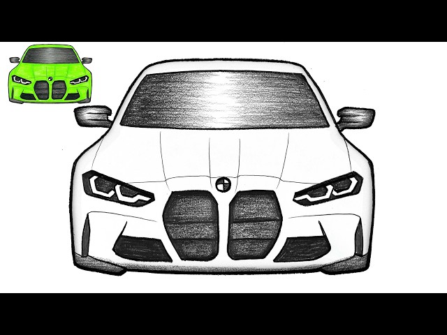 How to Draw BMW M4 🔥 | Easy BMW Car Pencil Sketch Tutorial Step by Step