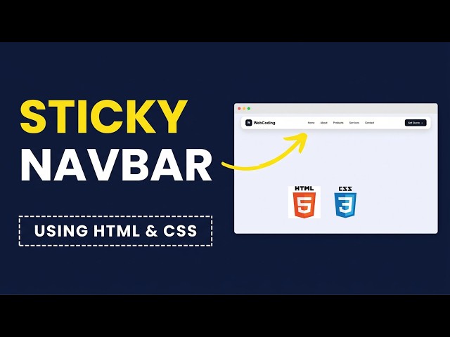 How To Create Navbar Using HTML CSS 🚀 |  Sticky Navbar With HTML & CSS | Explained in Hindi