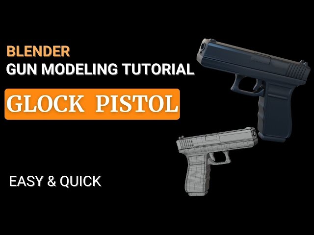 Blender Gun Modeling GLOCK PISTOL Game Asset Free Tutorial / Blender 3.6