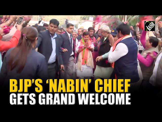 BJP’s New National Working President Nitin Nabin gets grand welcome at BJP headquarter
