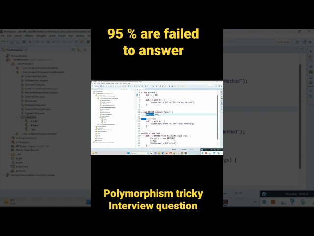 Tricky Polymorphism question || Java Interview Questions