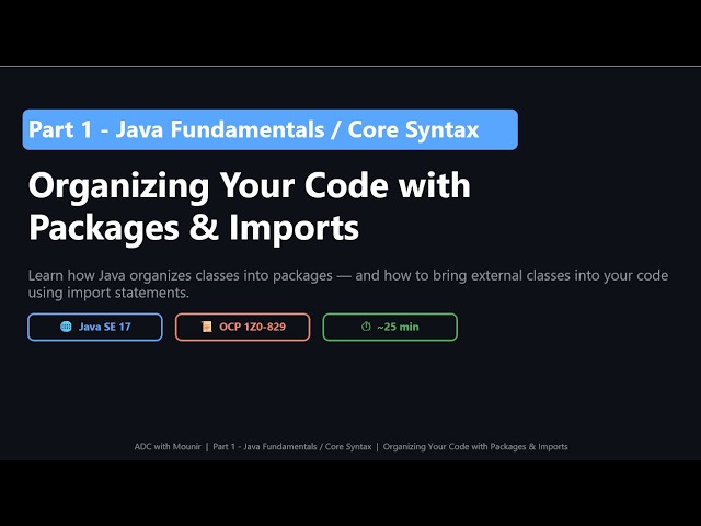 Java SE 17 Fundamentals #4/11 — Organizing Your Code with Packages & Imports