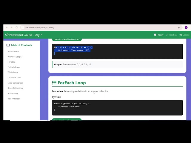 day 7 - PowerShell Loop (For, Foreach, While and Do-While)