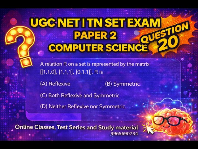 NTA UGC NET | TN SET | Computer Science | PYQ-20 | 2026 | Ekalavya Academy