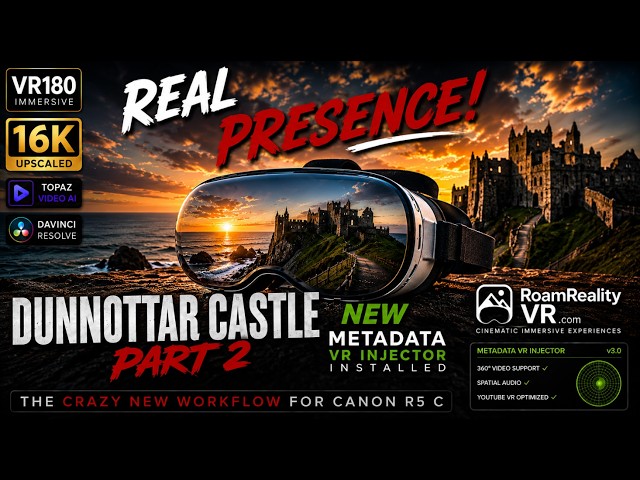 🍿16k VR 180 Dunnottar Castle Scotland part 2 Apple Vision Pro Roam Reality VR 🎬New 800Mbps