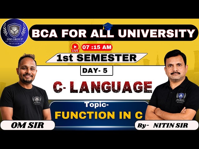 🎯 BCA 1st Semester | Day 4 – C Language (Function in C) 💻🚀 #bca #viral #clanguage #computerscience