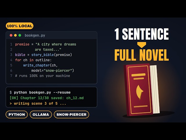 Build a Local AI Novel Writer in Python (Ollama, No API Costs)