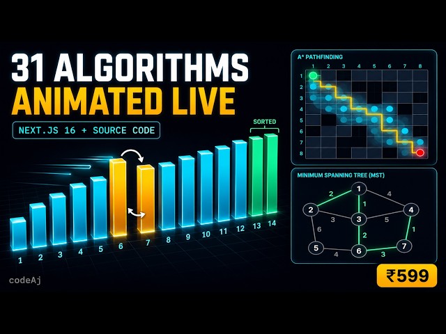 31 Algorithms Animated Step-by-Step 😳 Next.js Final Year Project with Source Code