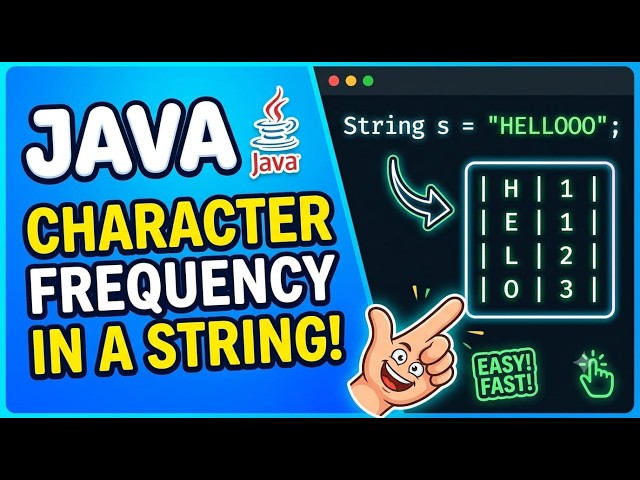 Frequency of characters in String | Java most asked interview question